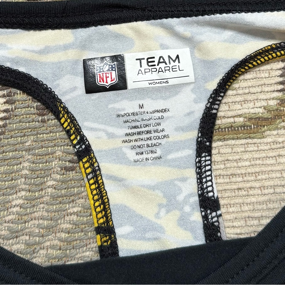 NFL Pittsburgh Steelers Shirt Top Camo High Low Hem Soft M Medium New - Picture 4 of 4